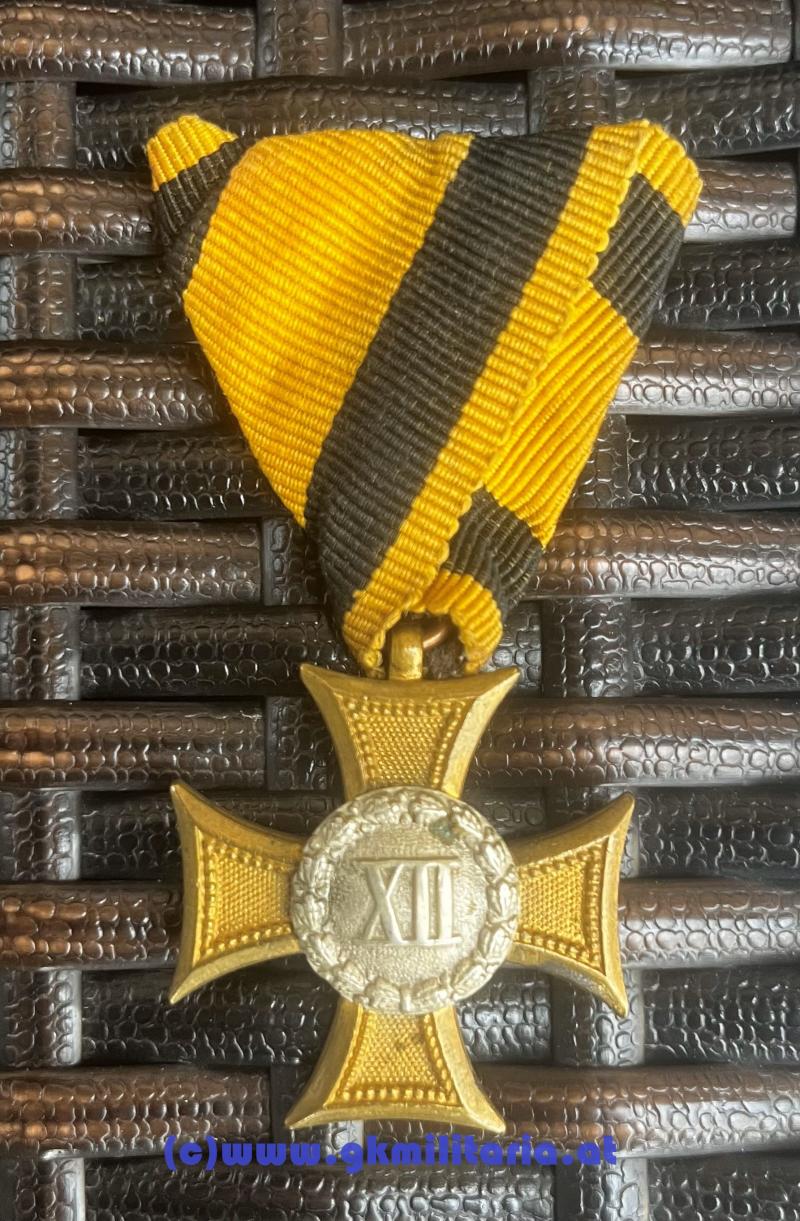 k.u.k. Militärdienstzeichen für XII Jahre für Mannschaften und Unteroffiziere !!