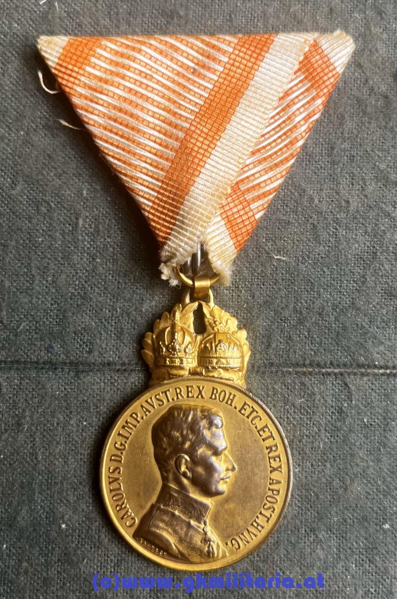 k.u.k. Bronzene Militärverdienstmedaille Kaiser Karl I. - Stempel 