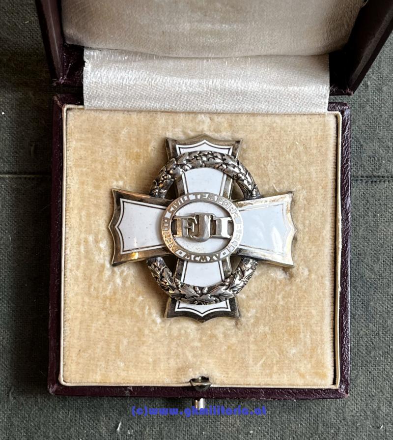 k.u.k. Kriegskreuz für Zivilverdienste 3. Klasse im Etui! - Rozet & Fischmeister, Wien !