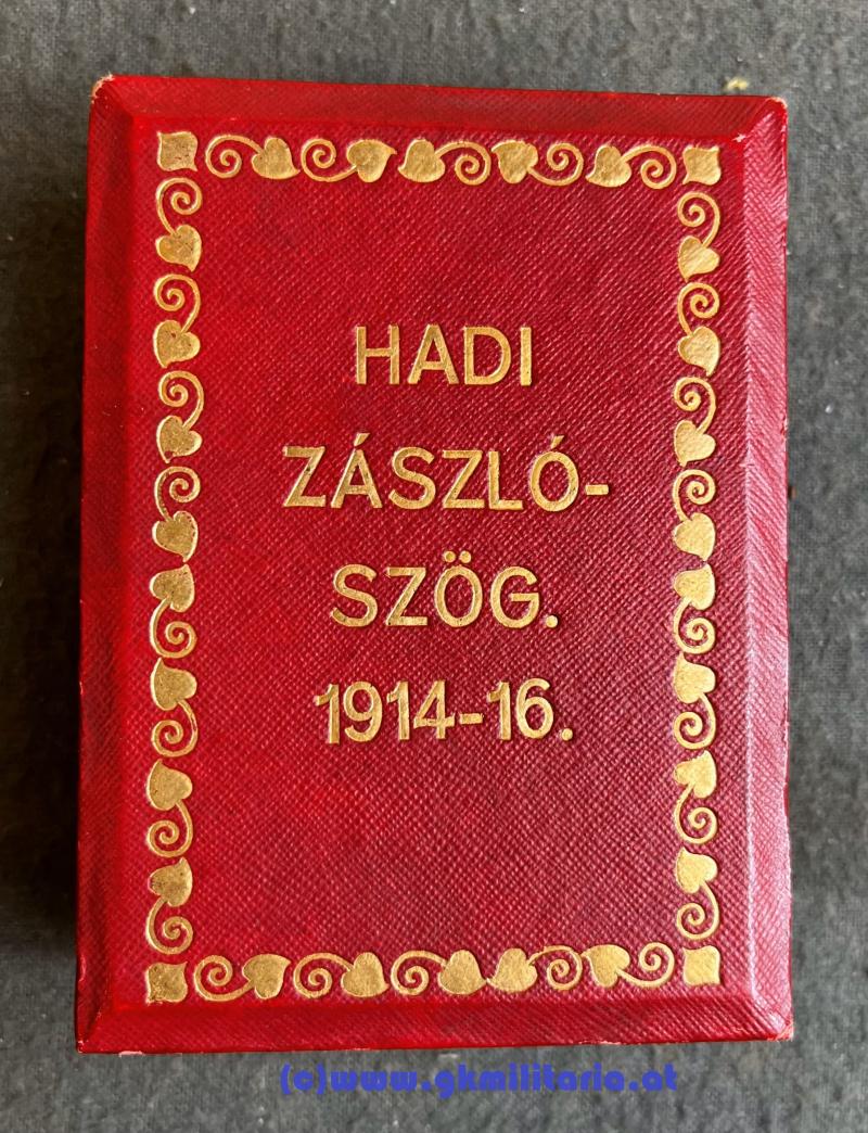 k.u.k. Patriotisches Abzeichen Ungarn - 4er Bund! - im originalem Etui!