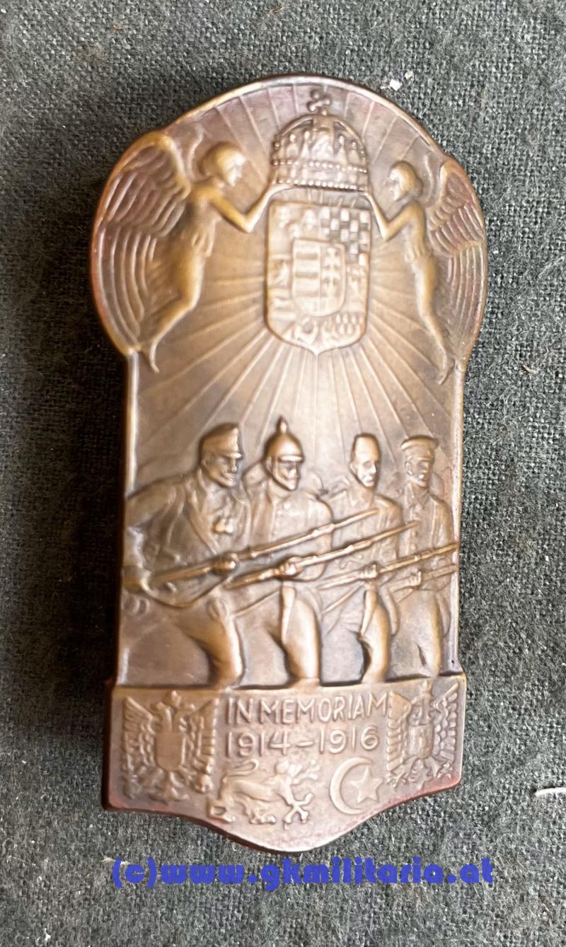 k.u.k. Patriotisches Abzeichen Ungarn - 4er Bund! - im originalem Etui!