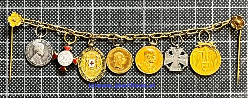 7-teilige Miniatur-Ordenskette - Frackkettchen! für Unteroffizier!