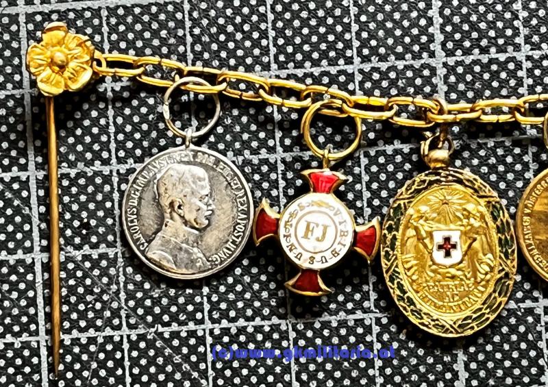 7-teilige Miniatur-Ordenskette - Frackkettchen! für Unteroffizier!