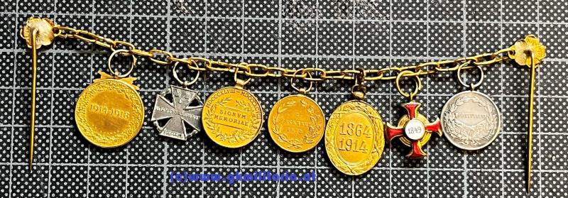 7-teilige Miniatur-Ordenskette - Frackkettchen! für Unteroffizier!