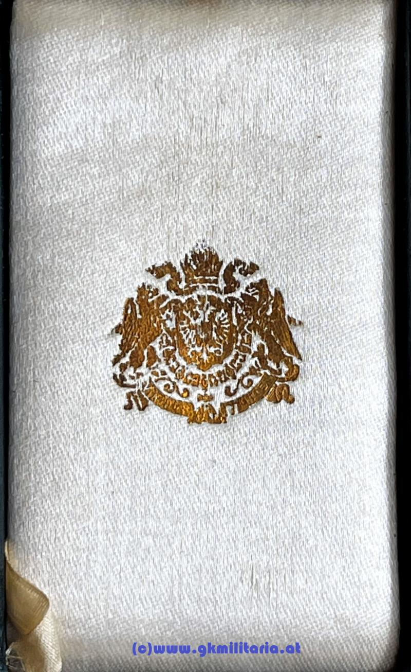 k.u.k. Goldenes Verdienstkreuz im Etui! - BACHRUCH mit grünem ETUI!!