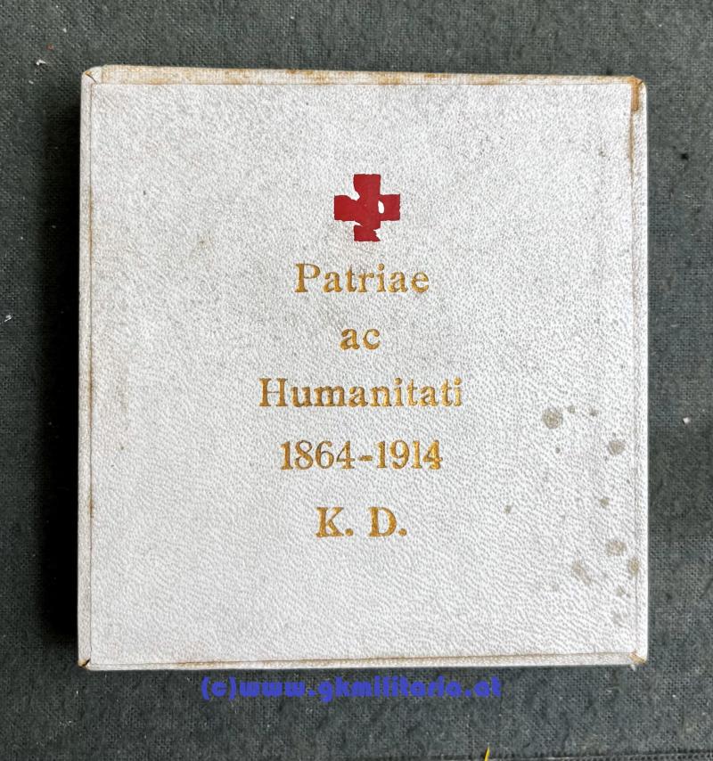 k.u.k. Silberne Ehrenmedaille v. Roten Kreuz mit KD und Damenmasche im Kartonetui!!
