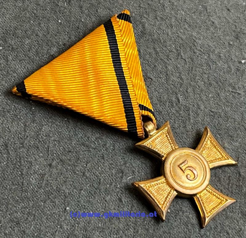 Österreich 1. Republik - Militärdienstzeichen 2. Klasse für 5 Jahre - Mannschaft!! - Hersteller GNAD!!