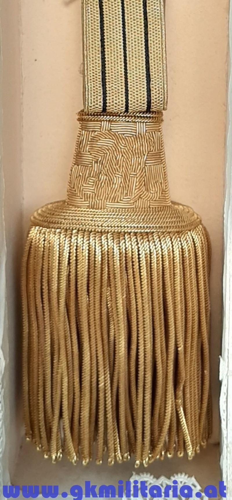 k.u.k. Portepee für Offiziere Säbel Kaiser Franz Josef I. - im originalem Verkaufskarton!