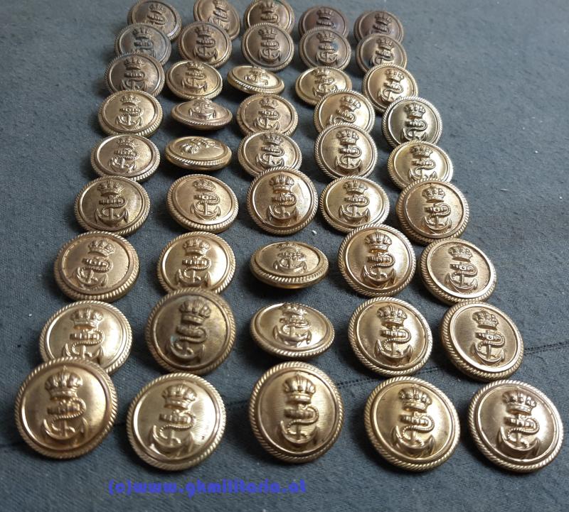 k.u.k. Kriegsmarine Knöpfe für Flottenrock usw. - Ausführung groß!!