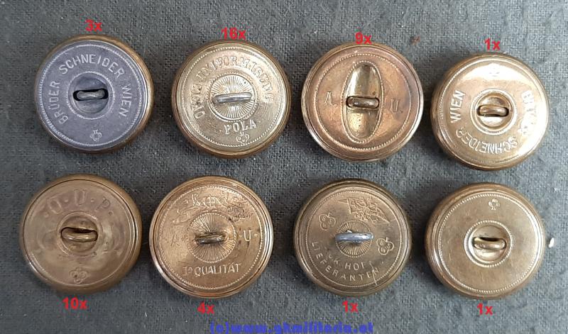 k.u.k. Kriegsmarine Knöpfe für Flottenrock usw. - Ausführung groß!!