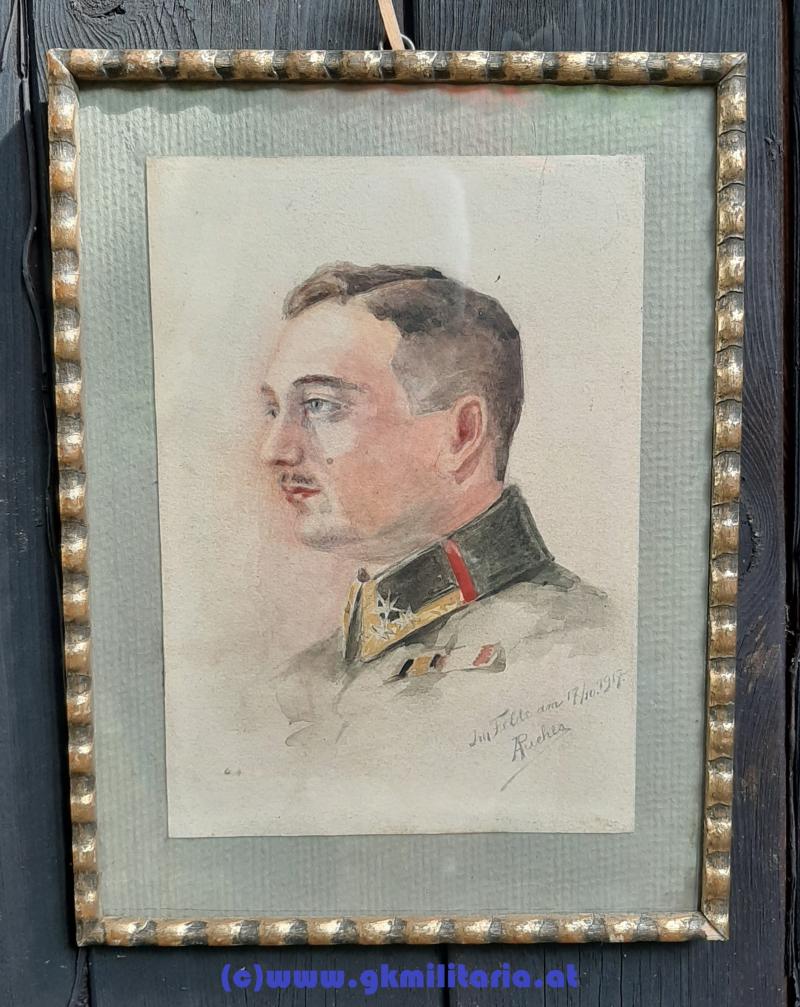 Aquarell k.u.k. Unteroffizier Artillerie 1917 - A. Pucher!!