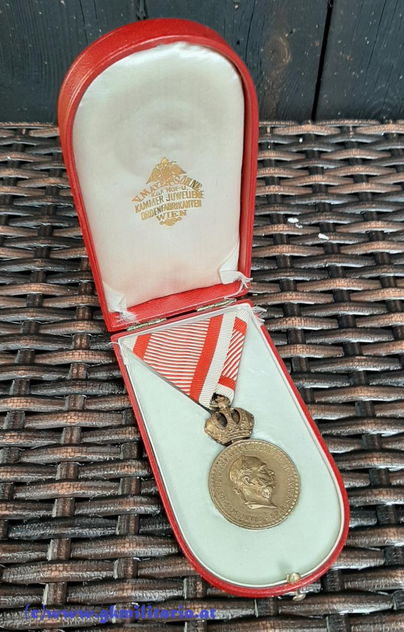 k.u.k. Bronzene Militärverdienstmedaille Kaiser FJ I. mit Widmungsetui des Böhmischen Infanterie-Regiment Nr. 36!! - TOP!!