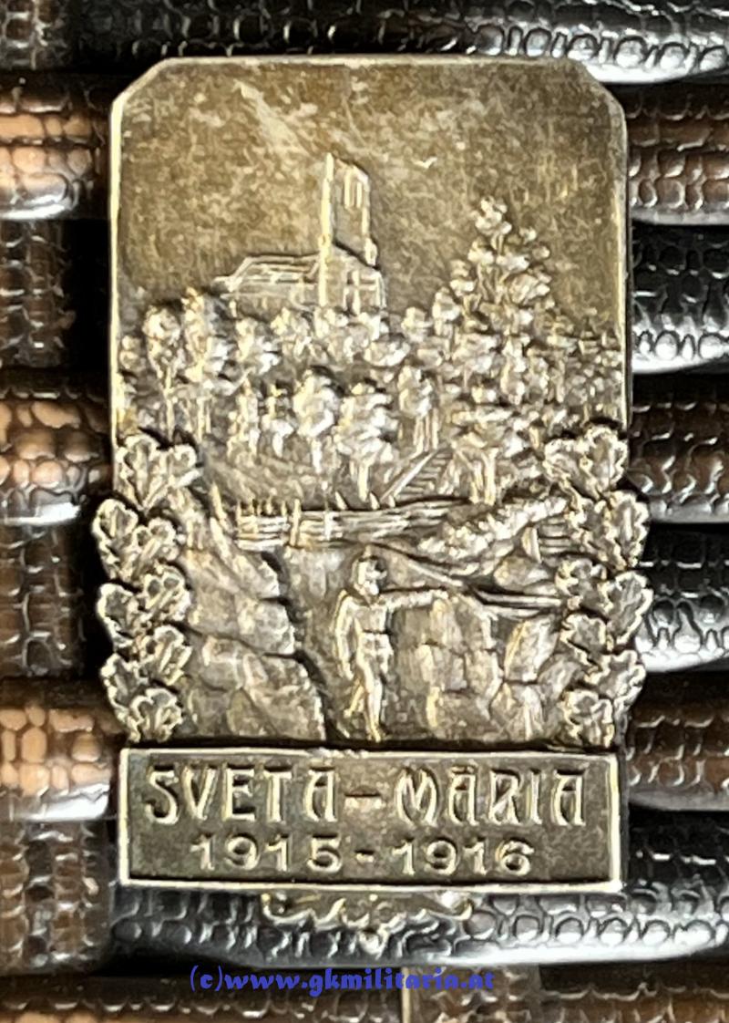 k.u.k. Kappenabzeichen SVETA MARIA 1915-1916 - MINT!
