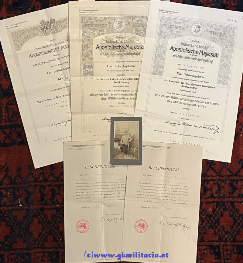 k.u.k. Urkundennachlass Major d. Gstb.Viktor Richter Dragonerregiment Nr. 1 - LUBLIN - POLEN!