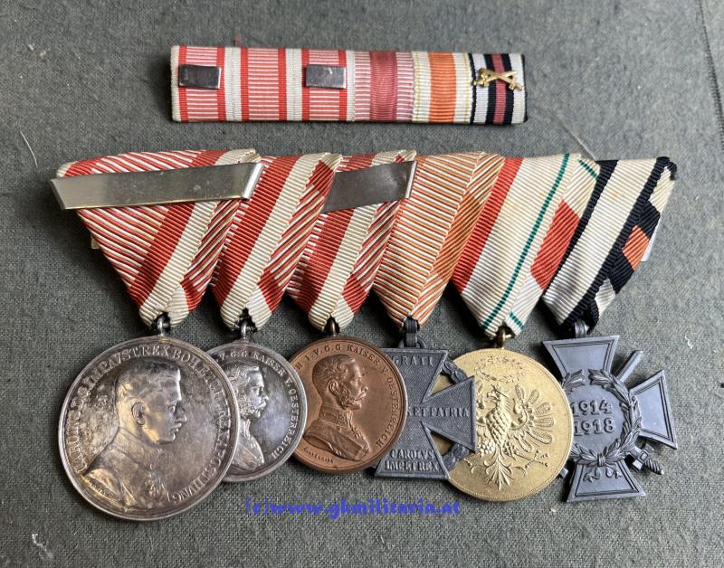 k.u.k. 6-teilige Ordensspange - Österr. Trageweise!!