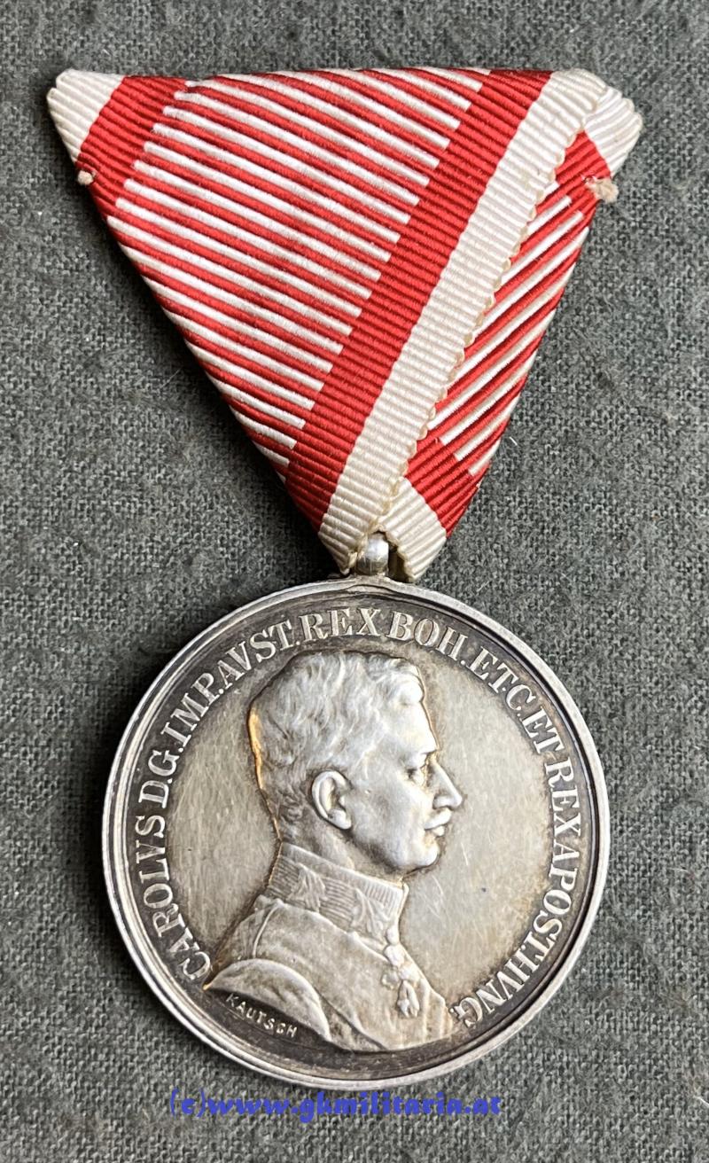 k.u.k. Tapferkeitsmedaille Silber 1. Klasse Kaiser Karl I. - TOP! - Silber !