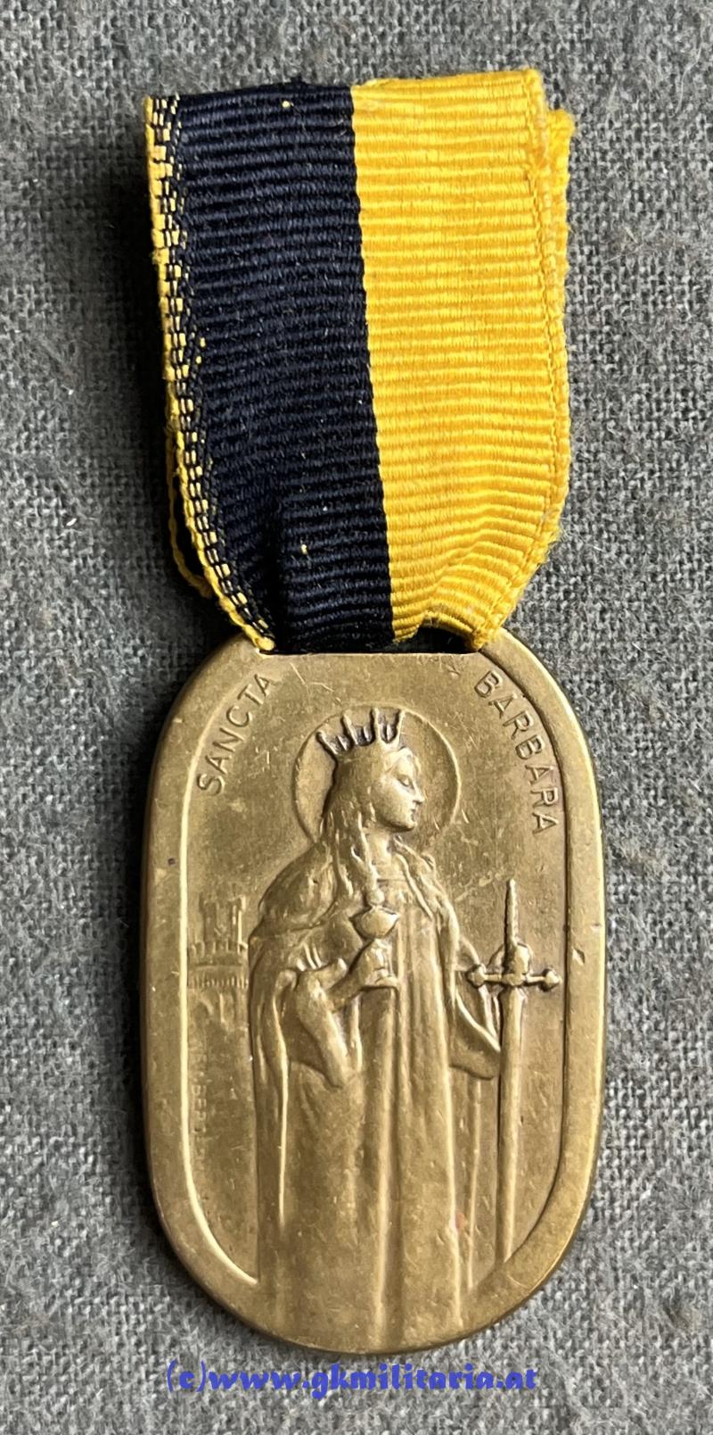 k.u.k. Plakette Sancta Barbara - Feldkanonen-Batterie 5/8 - 10,4cm Kanonen-Batterie 4/28 - Asiago/Görz/Isonzo!!