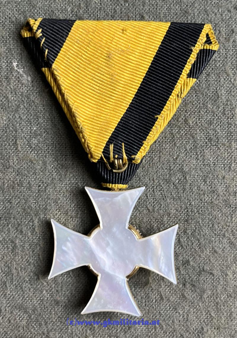 k.u.k. Militärdienstzeichen f. Offiziere 1. Klasse 25 - Variante Perlmutt!