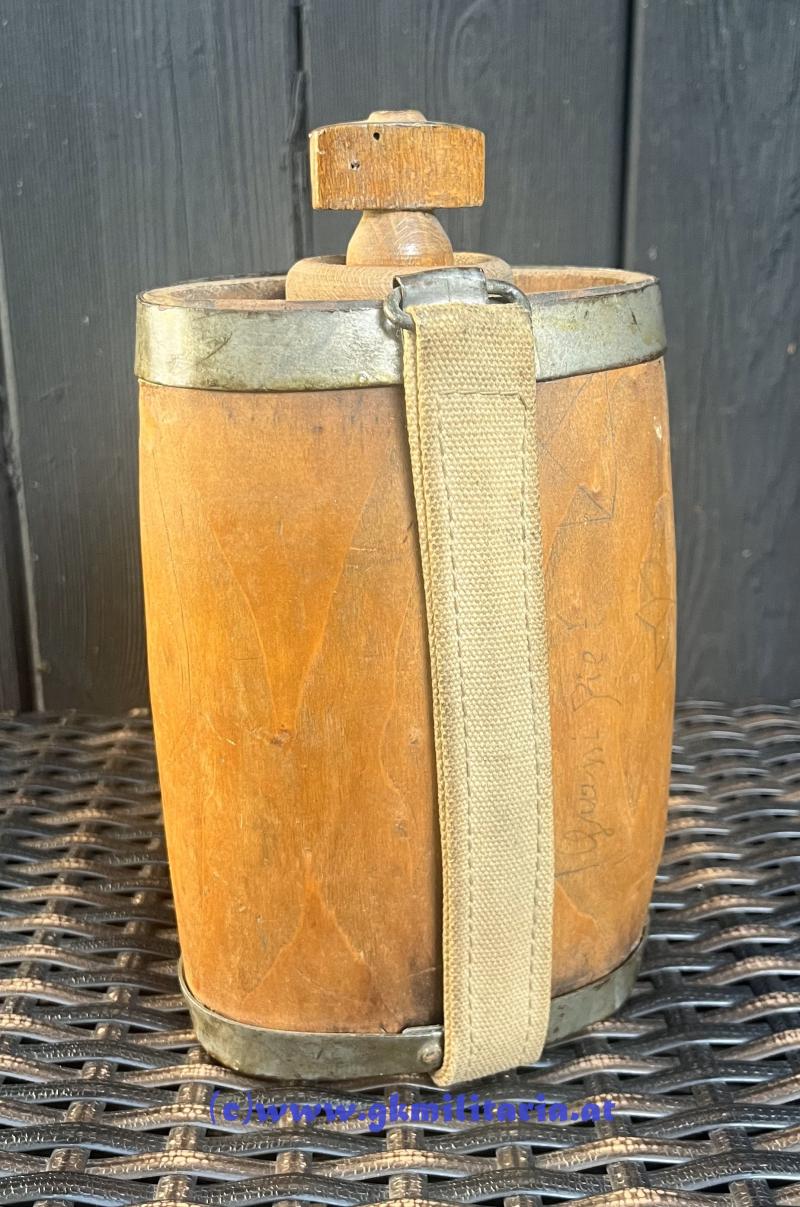 Italienische Feldflasche um 1915 aus Holz! - I.WK - Selten!