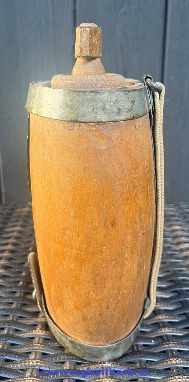 Italienische Feldflasche um 1915 aus Holz! - I.WK - Selten!