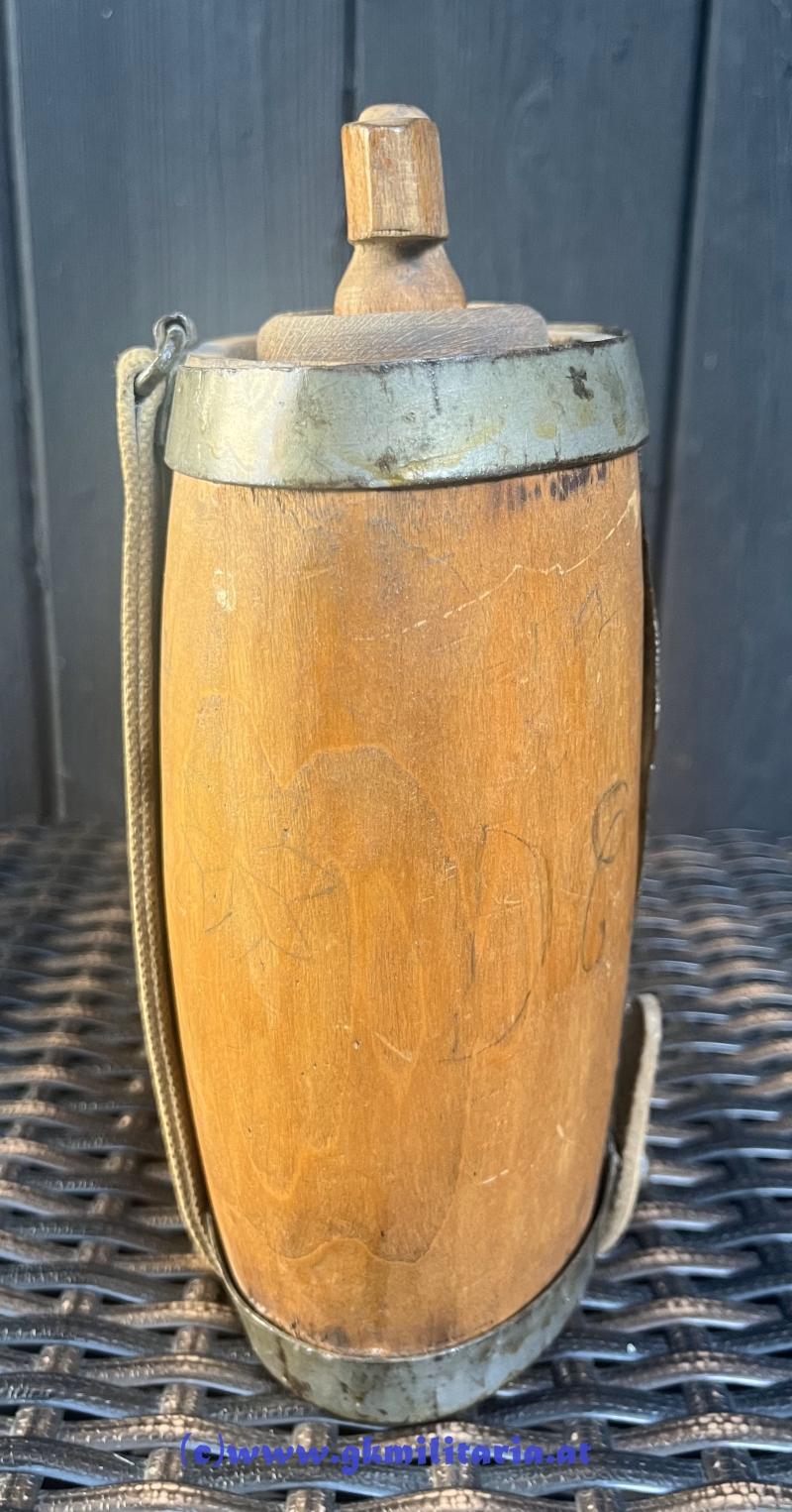 Italienische Feldflasche um 1915 aus Holz! - I.WK - Selten!