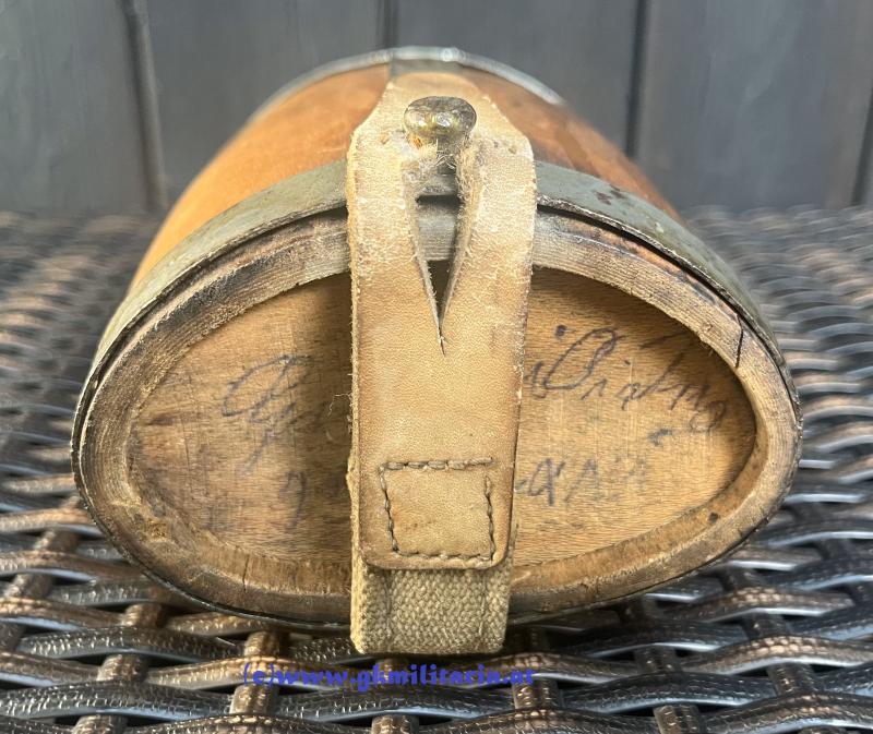 Italienische Feldflasche um 1915 aus Holz! - I.WK - Selten!