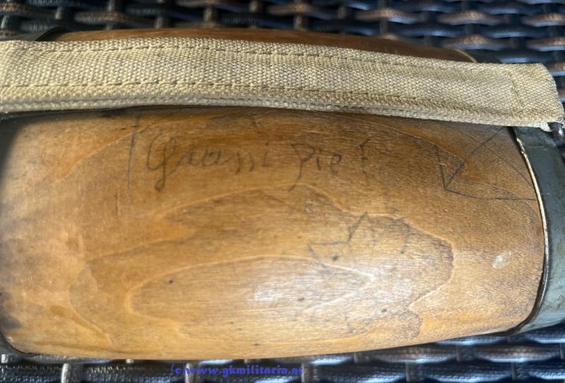Italienische Feldflasche um 1915 aus Holz! - I.WK - Selten!