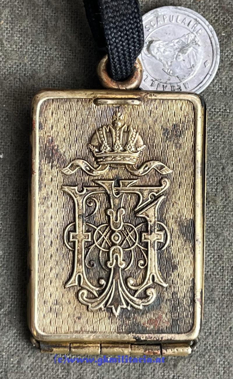 k.u.k. Erkennungsmarke für Offiziere - Kaiser FJ I. - Major Eduard Graf von Wickenburg Inf. Reg. Nr.7/Inf. Reg. 91 !!