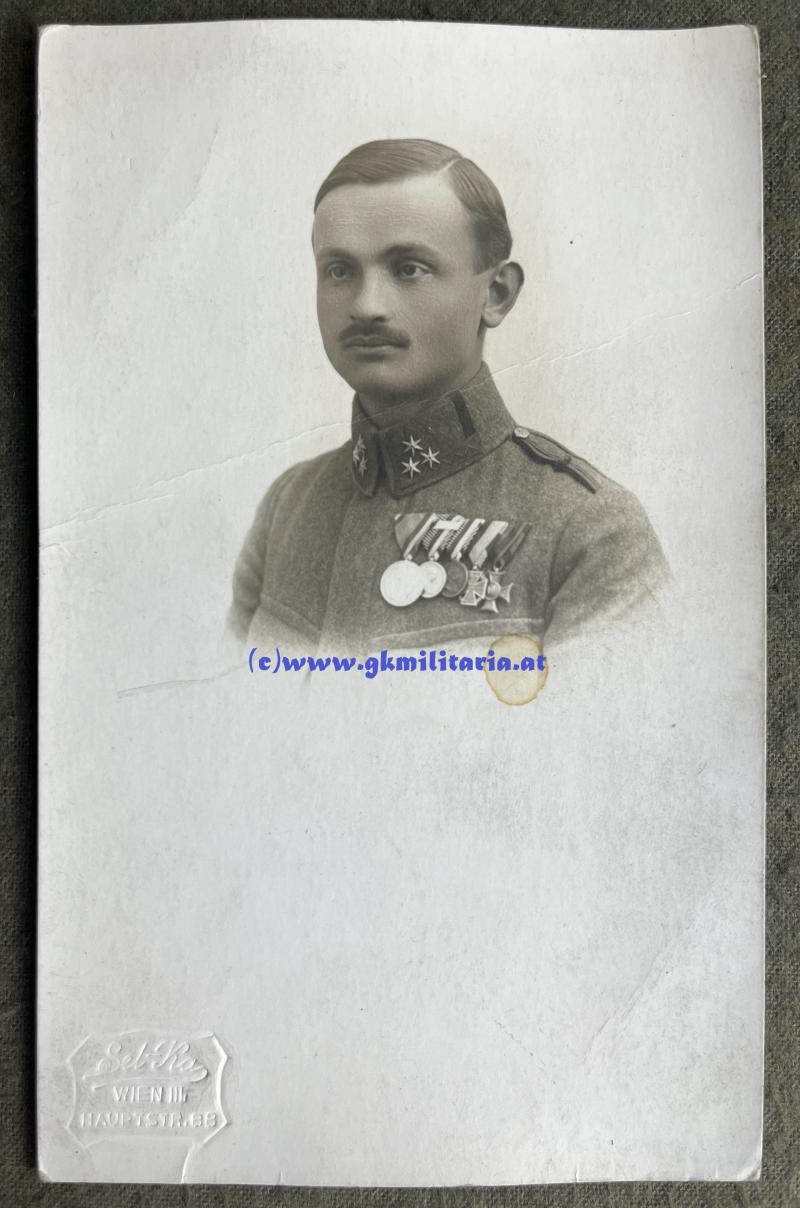 Erkennungsmarke/Legitimation Feuerwerker Friedrich Schneider kuk 30,5cm Mörser-Batterie Nr. 25 - Verleihungsnachlass mit 5x Verleihungen + Portrait!