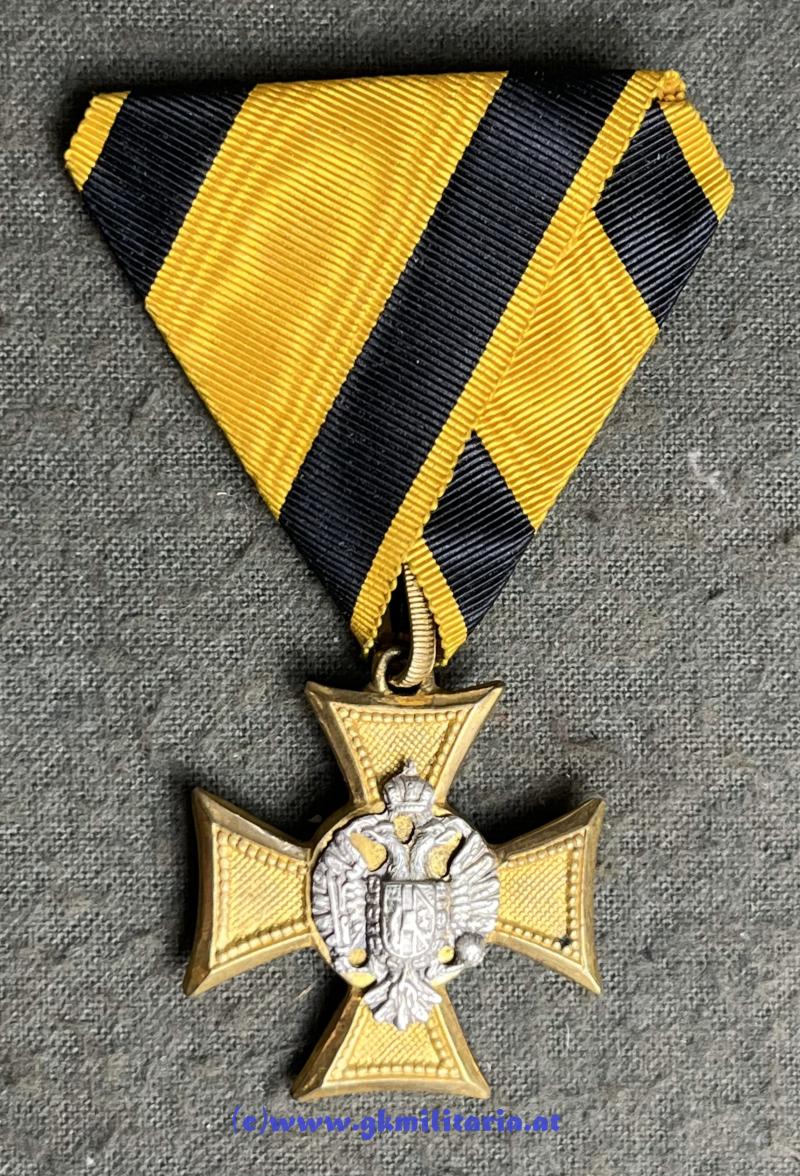 k.u.k. Militärdienstzeichen f. Offiziere 1. Klasse 25 Jahre - sehr frühe Variante Perlmutt! - Luxusfertigung!