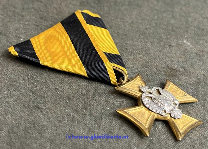 k.u.k. Militärdienstzeichen f. Offiziere 1. Klasse 25 Jahre - sehr frühe Variante Perlmutt! - Luxusfertigung!