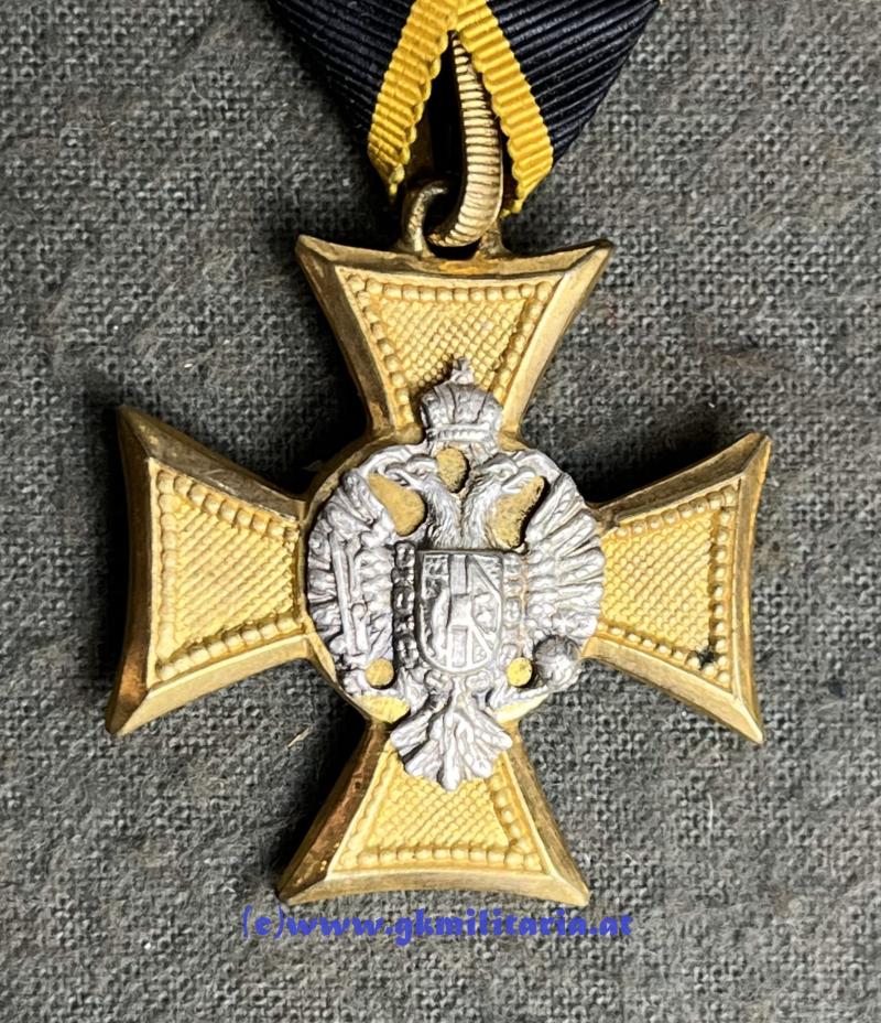 k.u.k. Militärdienstzeichen f. Offiziere 1. Klasse 25 Jahre - sehr frühe Variante Perlmutt! - Luxusfertigung!