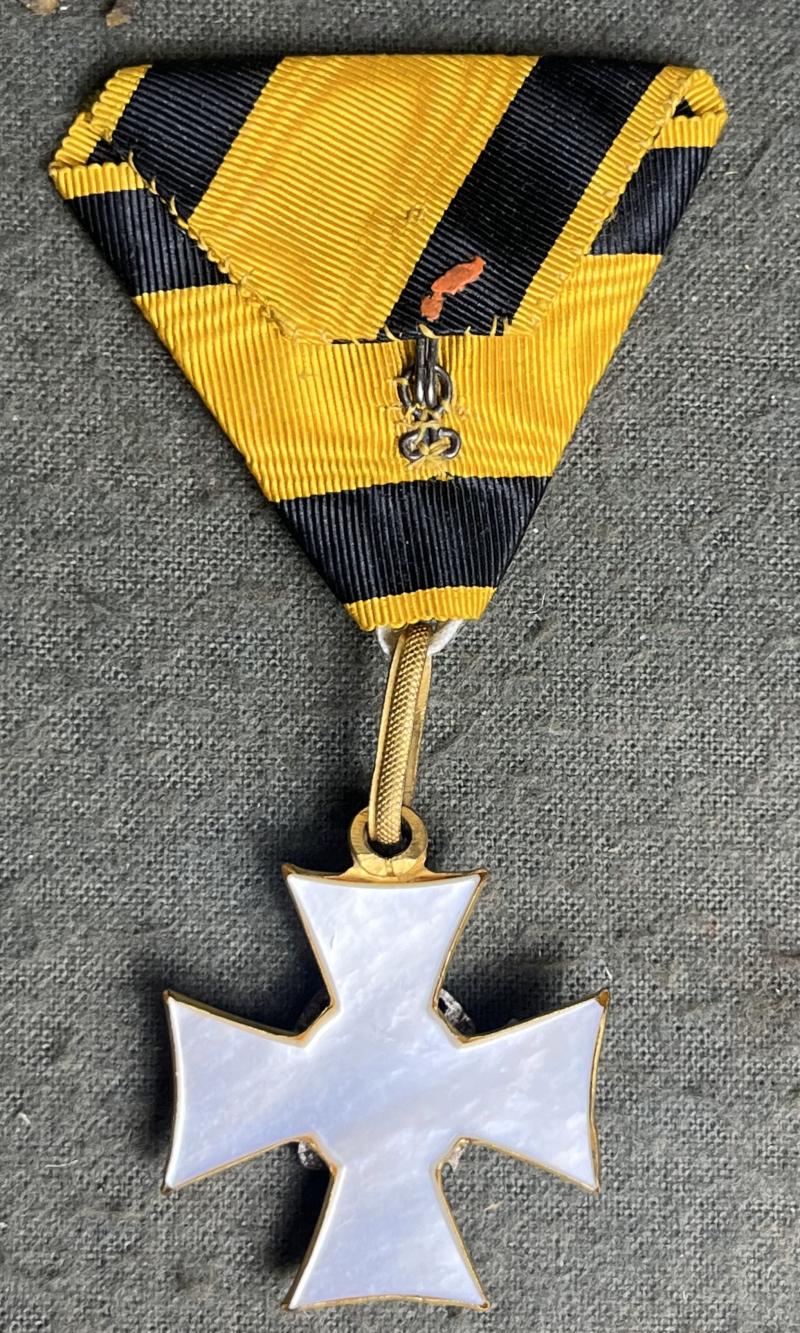 k.u.k. Militärdienstzeichen f. Offiziere 1. Klasse 25 Jahre - frühe Variante Perlmutt!