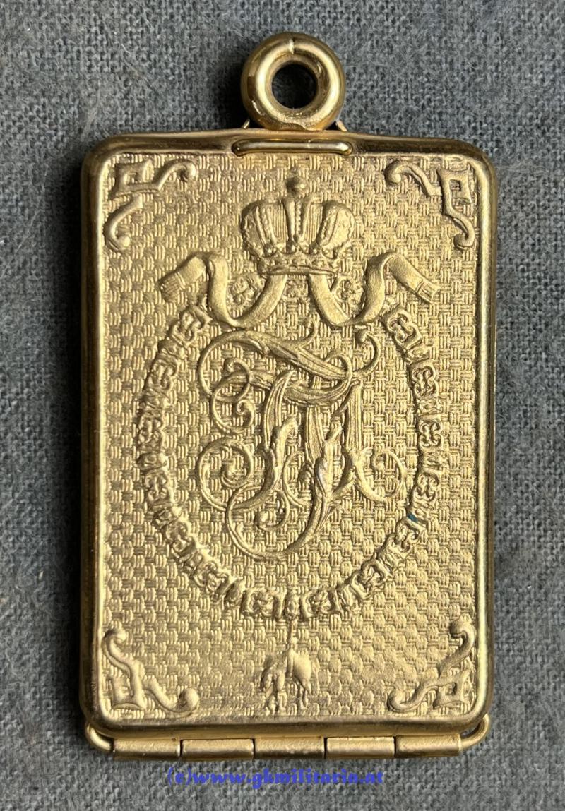 k.u.k. Erkennungsmarke für Offiziere - Kaiser FJ I. - Lt. Sandtner Ldst.-Inf.-Reg. 1 Wien - Variante