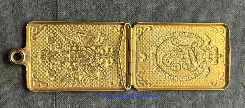 k.u.k. Erkennungsmarke für Offiziere - Kaiser FJ I. - Lt. Sandtner Ldst.-Inf.-Reg. 1 Wien - Variante