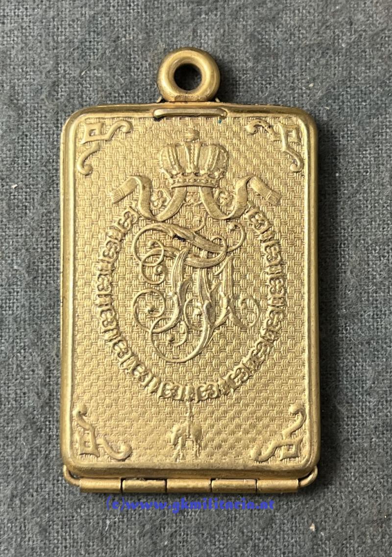 k.u.k. Erkennungsmarke für Offiziere - Kaiser FJ I. - Hptm. Schneider Ldw.-Inf.-Reg. 9