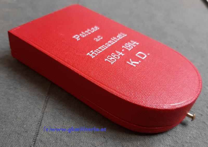 k.u.k. Ehrenzeichen des Roten Kreuzes II. Klasse mit KD im Etui! - Seltene Variante mit Sternpunze!!!