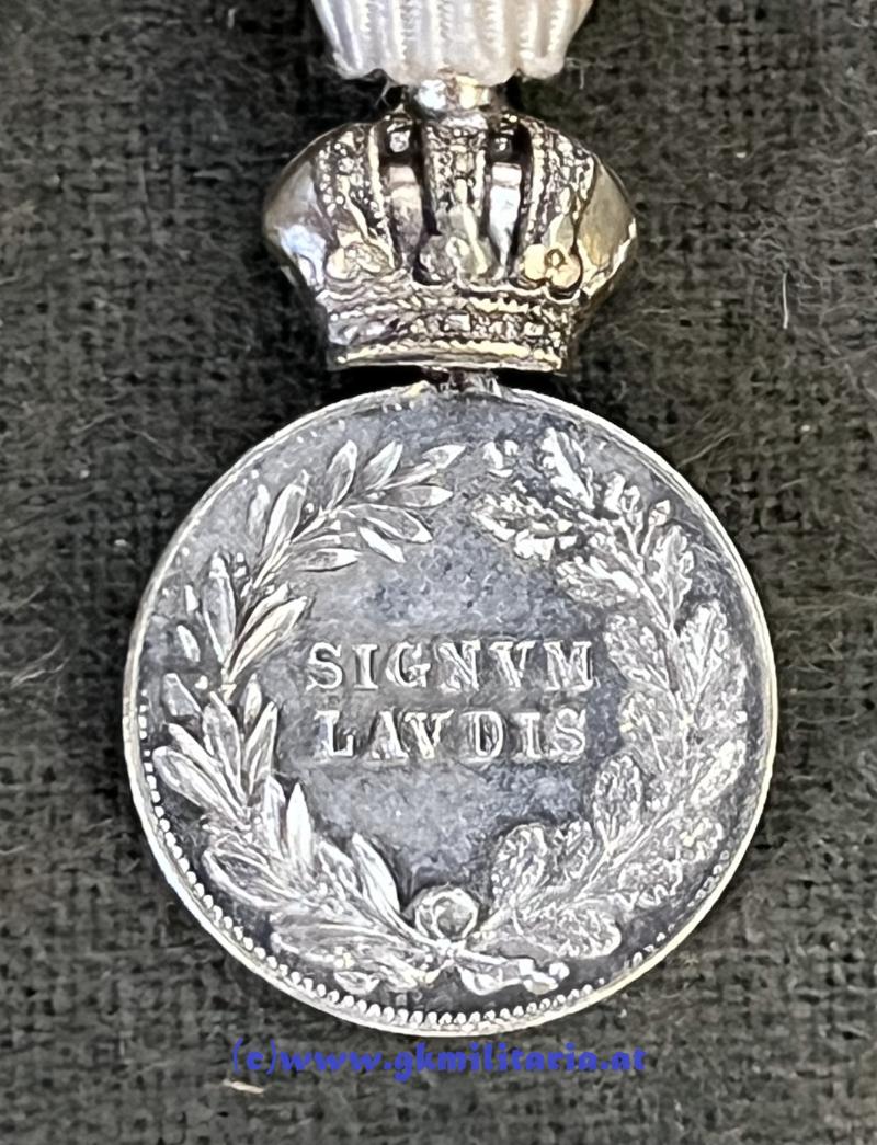 k.u.k. Silberne Militärverdienstmedaille Kaiser Franz Joseph I. am Dreiecksband!! - MINIATUR!!