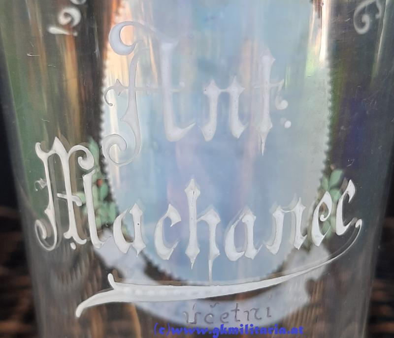 Regiments-Glas k.u.k. Infanterie-Regiment Nr. 54 1914-1918 - Ölmütz/Jägerndorf!! - Sehr Selten!!