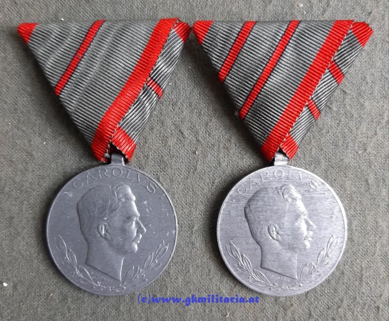 6er Satz Verwundetenmedaille Kaiser Karl I. - MINT!