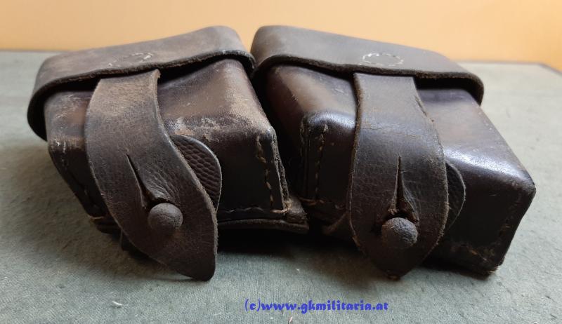 k.u.k. zweiteilige Patronentasche M95 - MONTURDEPOT-Stempel und Einheitstempel 5. D.R.A. !!