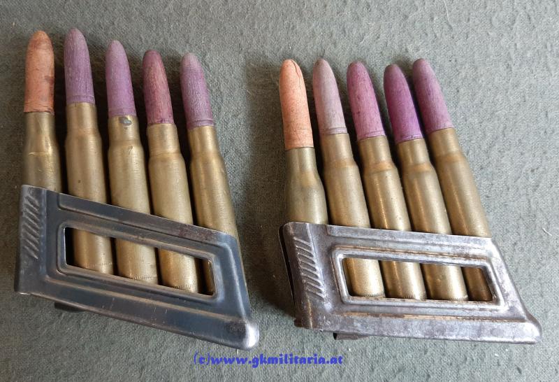 k.u.k. zweiteilige Patronentasche M95 - mit 4 Ladestreifen mit Übungspatronen!!