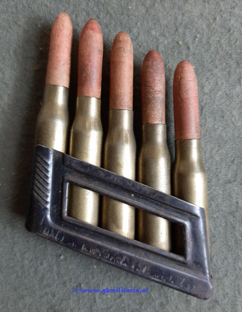 k.u.k. zweiteilige Patronentasche M95 - mit 4 Ladestreifen mit Übungspatronen!!