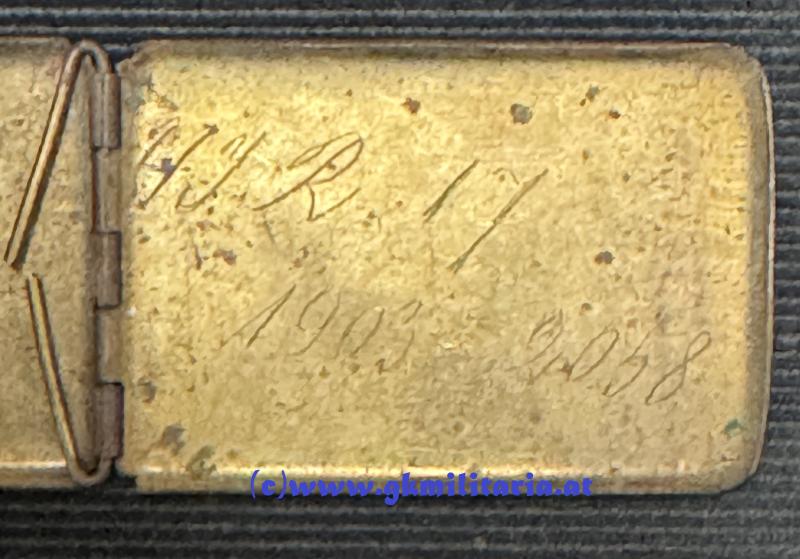 k.u.k. Legitimation/Erkennungsmarke für jüdischen (izr.) Soldaten - Székesfehérvárer Landwehr-Infanterieregiment Nr.17/Székesfehérvári 17. honvéd gyalogezred!!