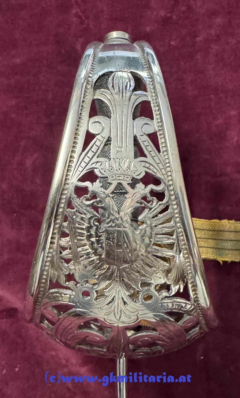 k.u.k. Säbel für Offiziere Kavallerie M1869 - Korb m. Doppeladler!