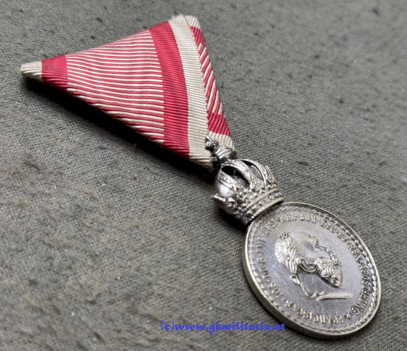 k.u.k. Silberne Militärverdienstmedaille Kaiser Franz Joseph I. - VARIANTE Rudolfskrone!!