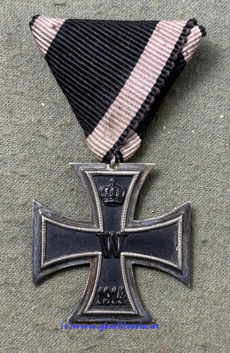Preussisches Eisernes Kreuz 2. Klasse 1914 !! Österr. Trageweise!