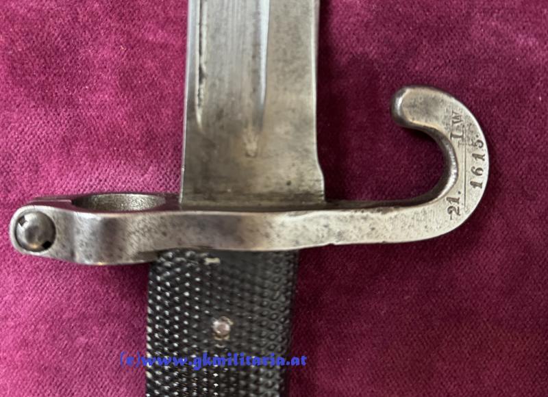 k.u.k. Werndl Bajonett M1873 Mannschaft !! - Landwehr-Infanterie-Reg iment Nr. 21 St. Pölten!!