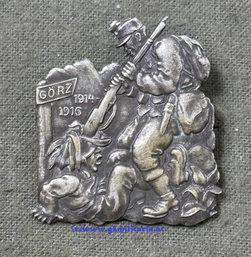 k.u.k. Kappenabzeichen Görz 1914-1916 - Spottabzeichen gegen Italien!