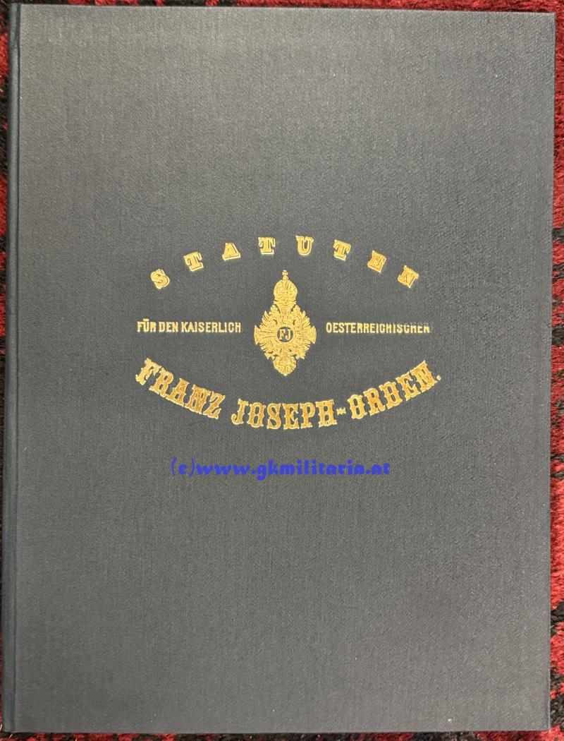Gedenkblatt/Statuten Franz Joseph-Orden Leopold TOMOLA!!